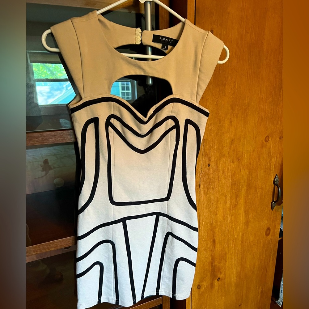 BLQMKT nude with black trimming mini